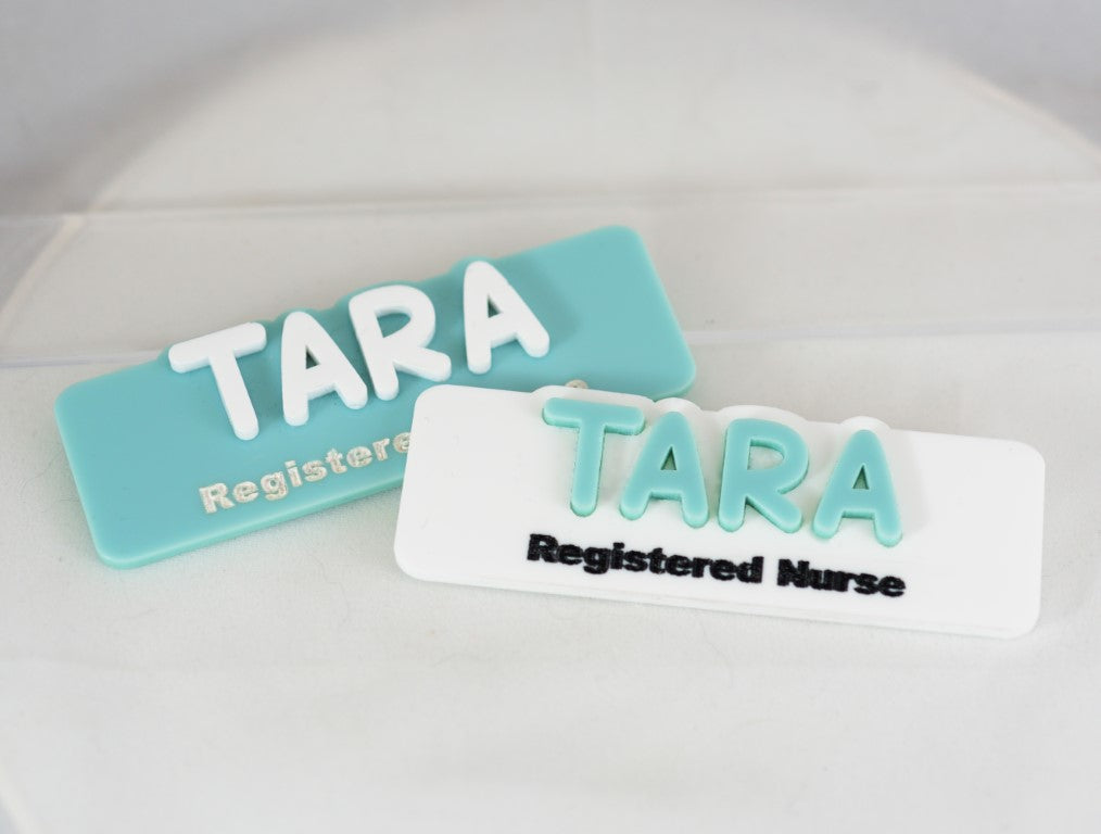 3D Personalised Acrylic Name Badge / Tag : 132,000+ Variations! | Doctor | Nurse | Teacher | Dentist etc.